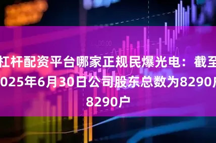 杠杆配资平台哪家正规民爆光电：截至2025年6月30日公司股东总数为8290户